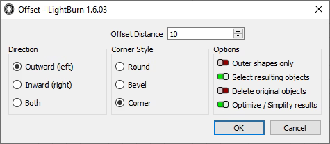 LONGER How To:Offset Shapes in LightBurn