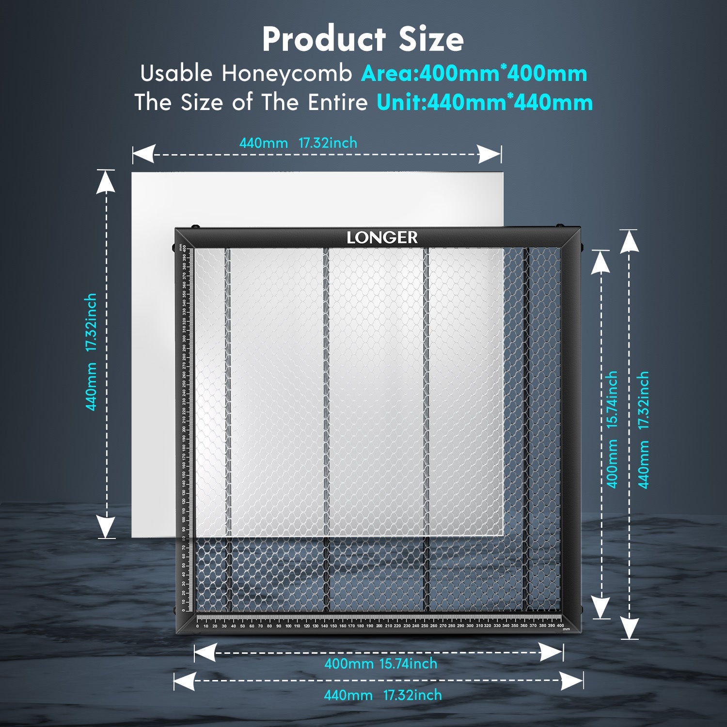 Honeycomb Working Table 17.32"17.32"/440*440mm² For Laser Engraver