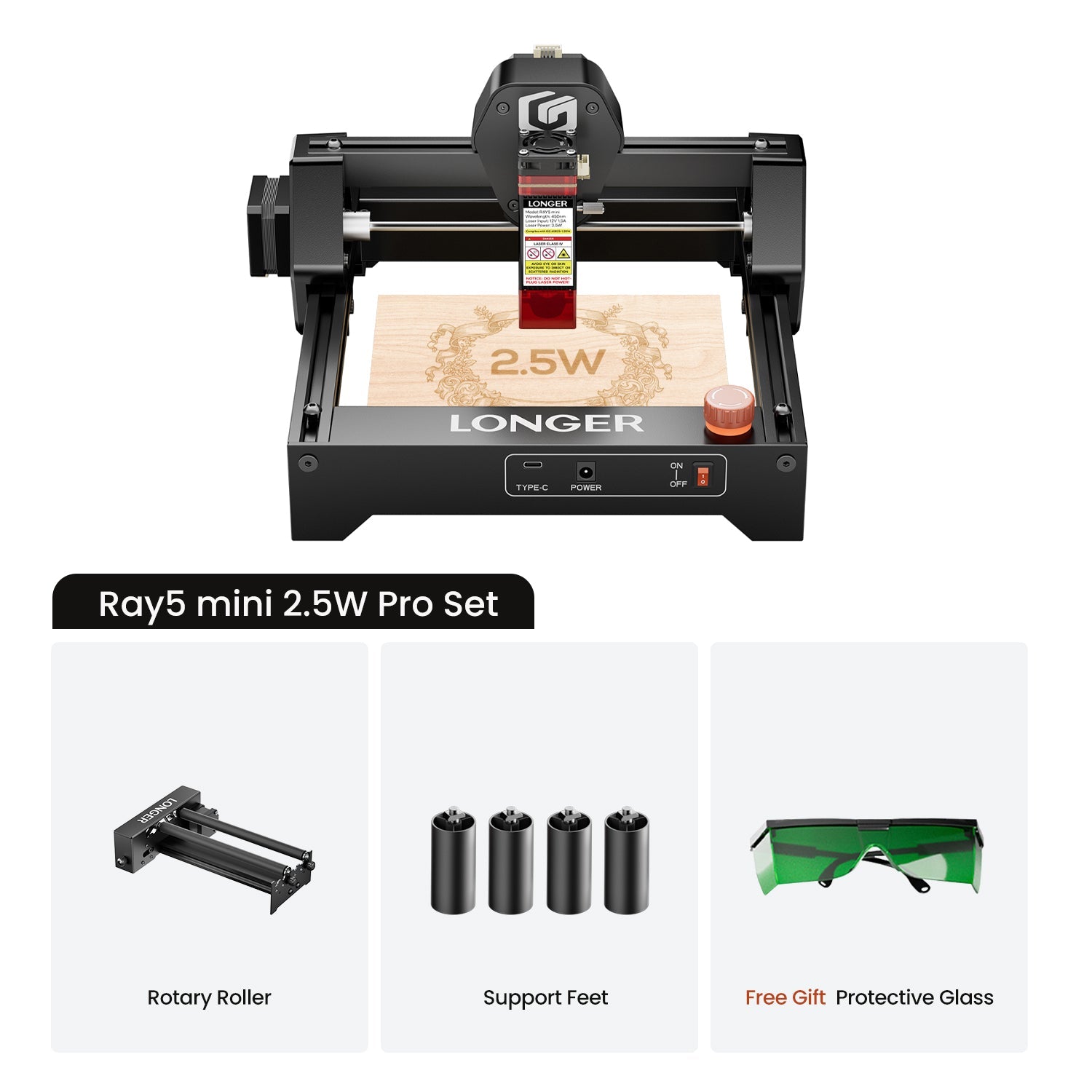 Longer Ray5 mini Laser Engraver2.5W Pro Set