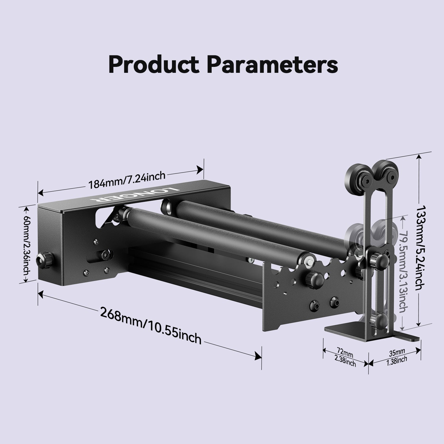 Longer Rotary Roller Upgrade Kits for Laser Engraver