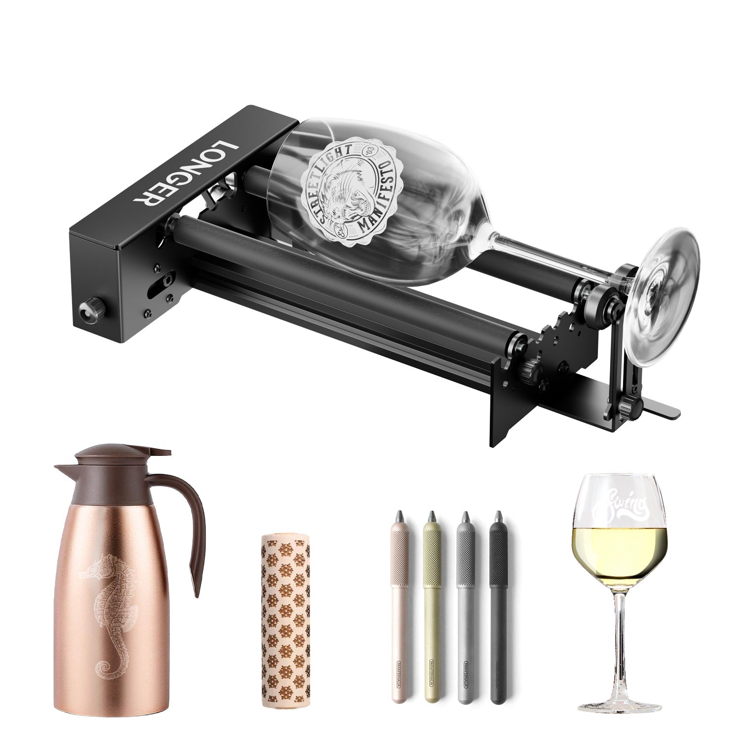 Longer Rotary Roller Upgrade Kits for Laser Engraver