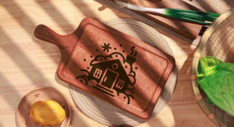 Laser-engraved wooden cutting board