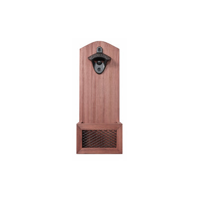 Vintage Wall-Mounted Bottle Opener with Cap Catcher