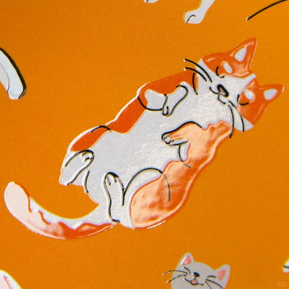 Gloss varnish detail on a printed surface