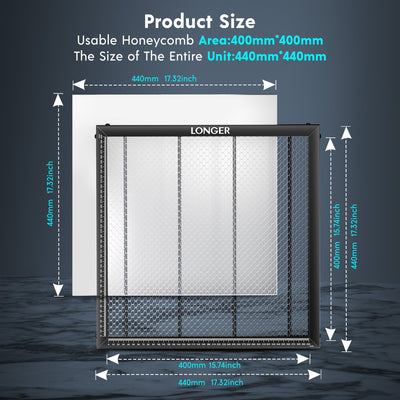Honeycomb Working Table 17.32"17.32"/440*440mm² For Laser Engraver