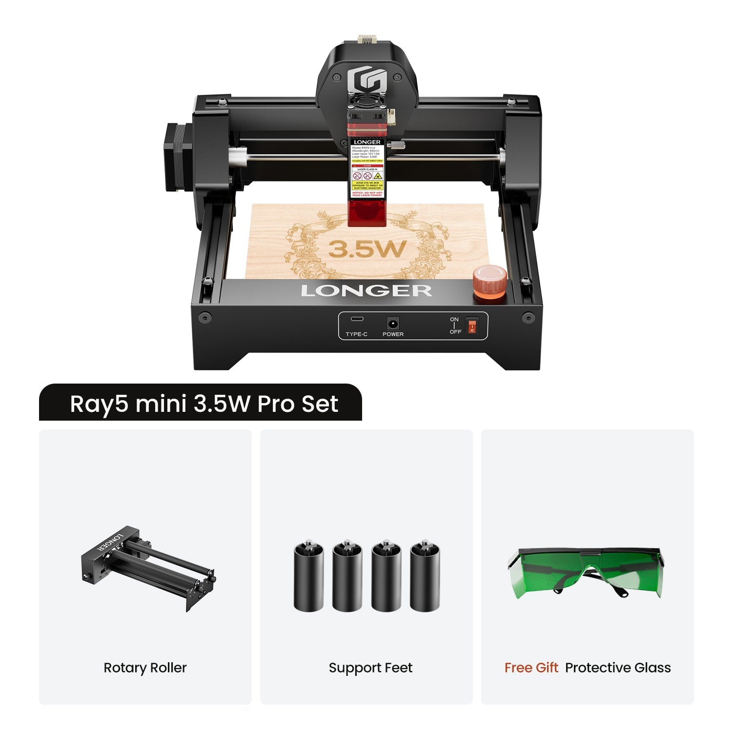 Longer Ray5 mini Laser Engraver 3.5W Pro Set