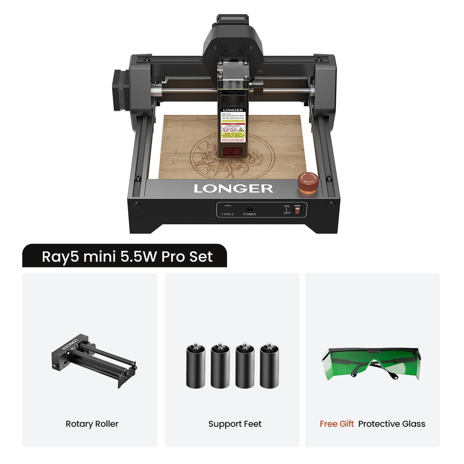 Longer Ray5 mini Laser Engraver 5.5W Pro Set