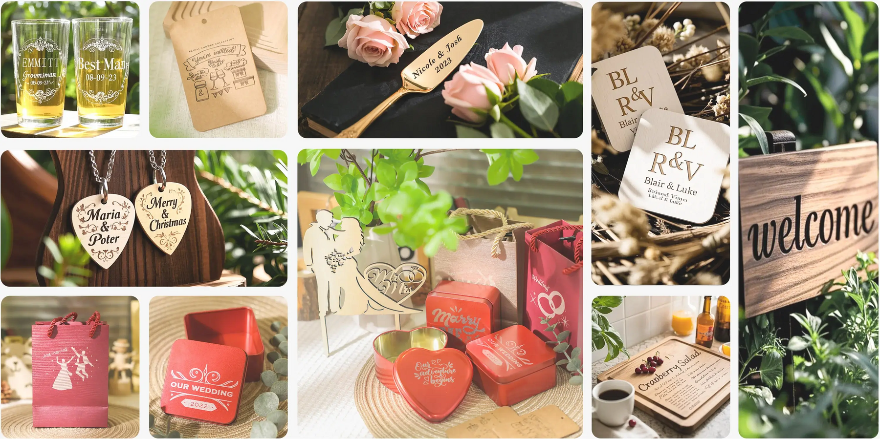 Wedding and party engraving ideas